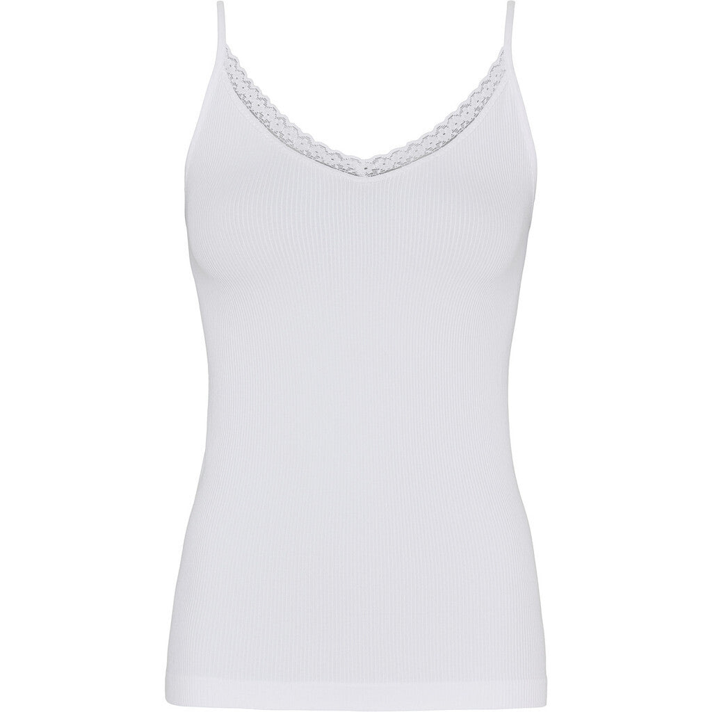 Microfiber T&S Molly Rib Top Rib Top Bianco