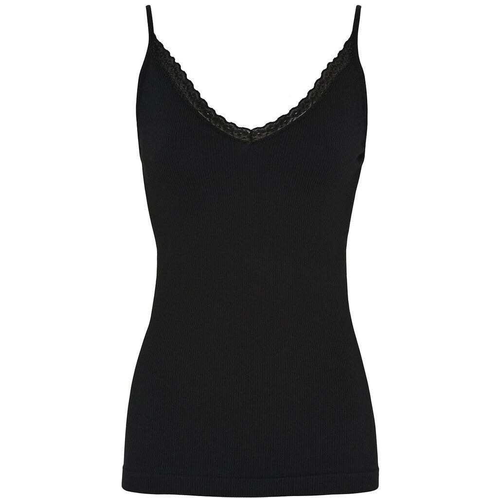 Microfiber T&S Molly Rib Top Rib Top Nero