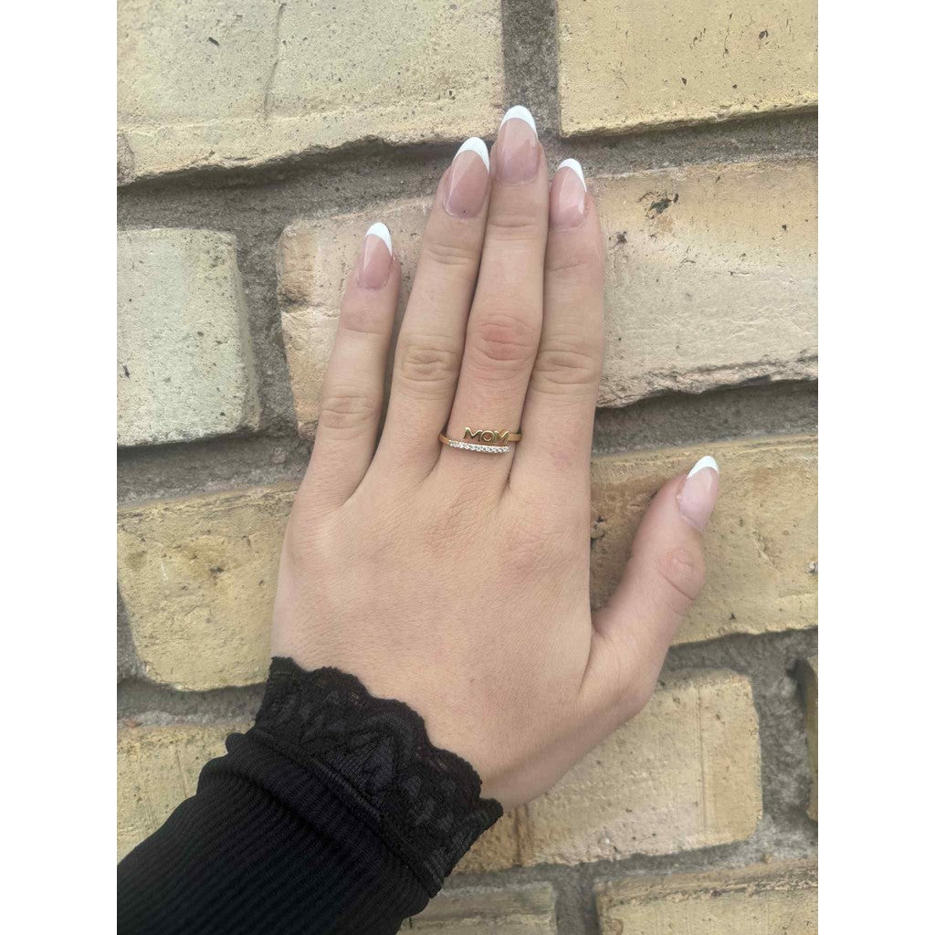 Jewelry T&S Mom Shinestone Ring Finger ring Gold