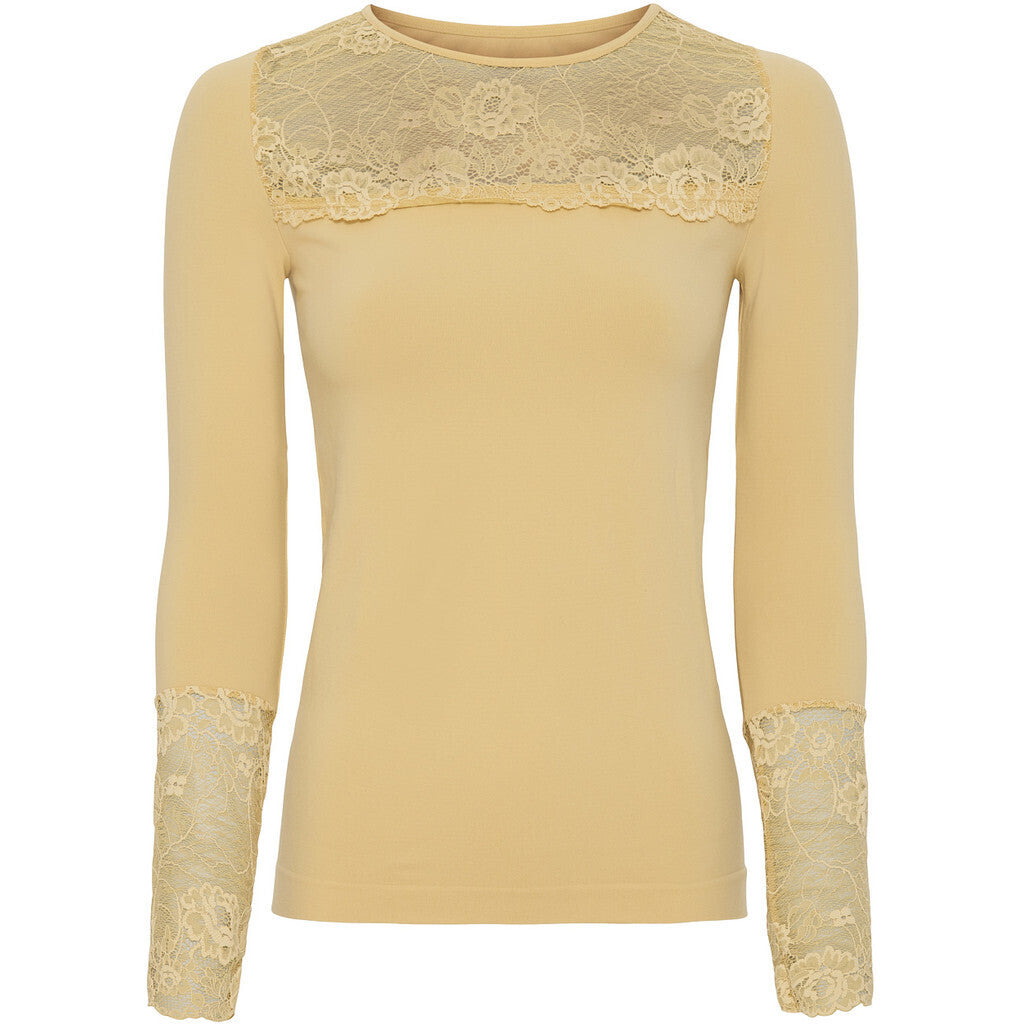 Microfiber T&S Nancy Blouse lacechest LS Top LS Mango