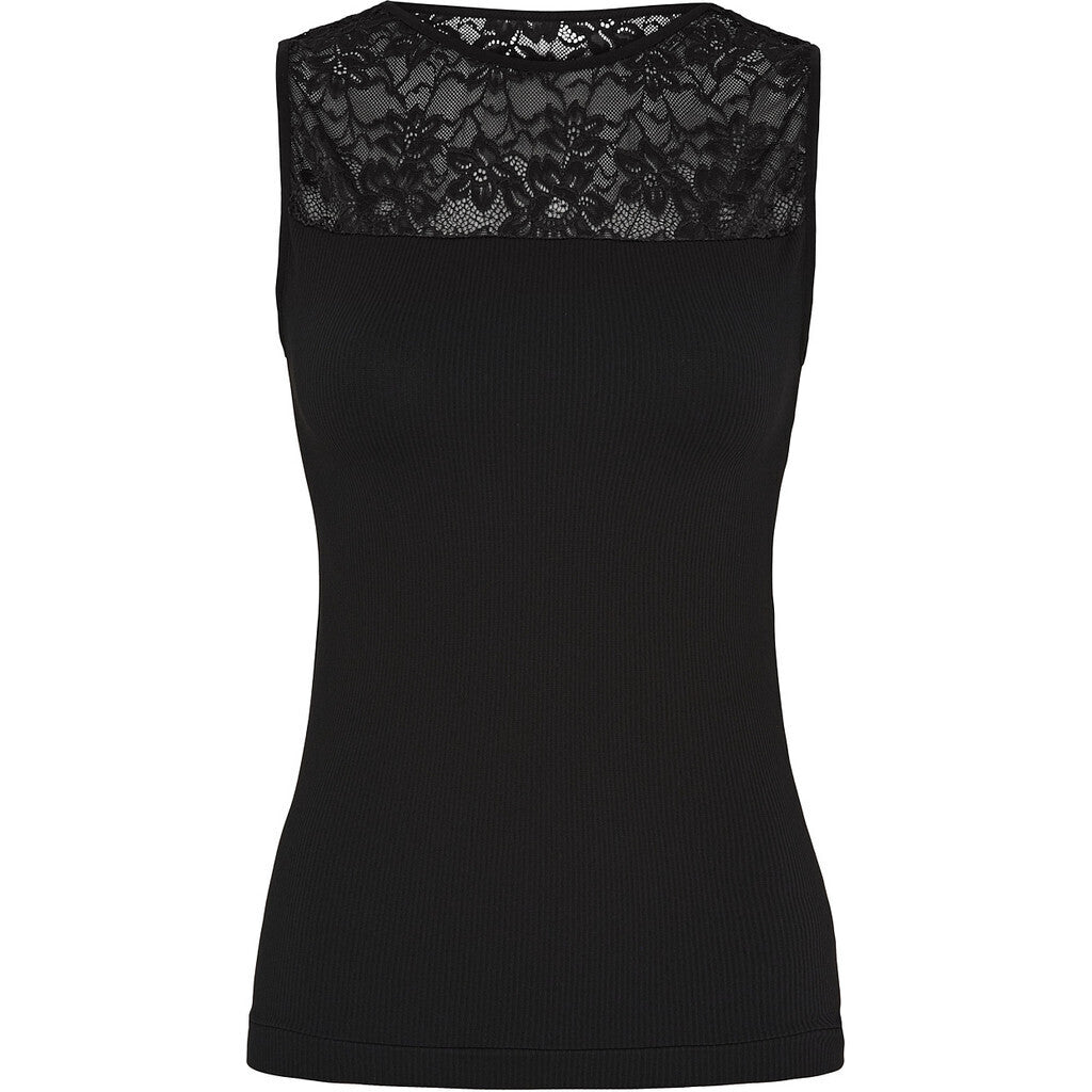 Microfiber T&S Nancy rib Top Top Nero