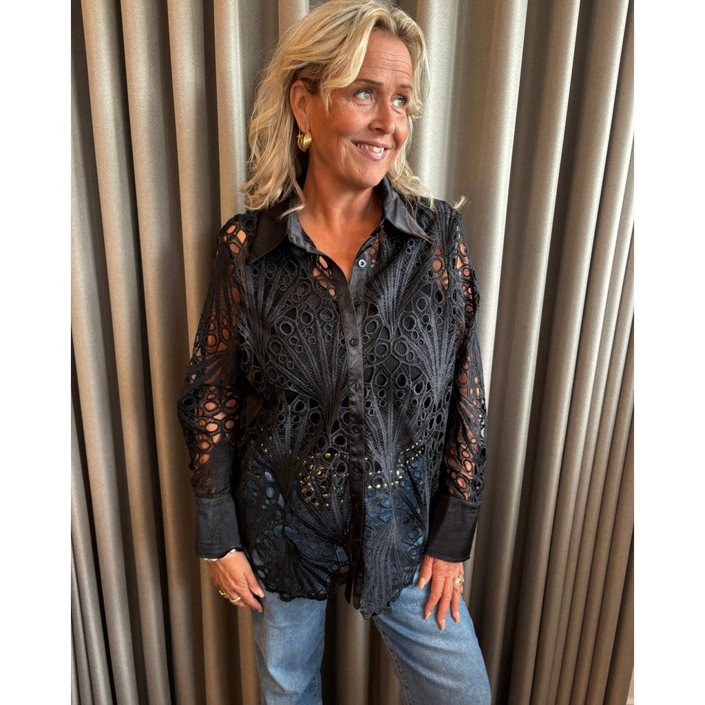 Clothing T&S Oline Lace Shirt Shirt Black