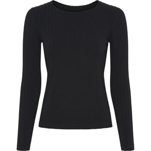 Microfiber T&S Pamela rib LS Top LS Nero