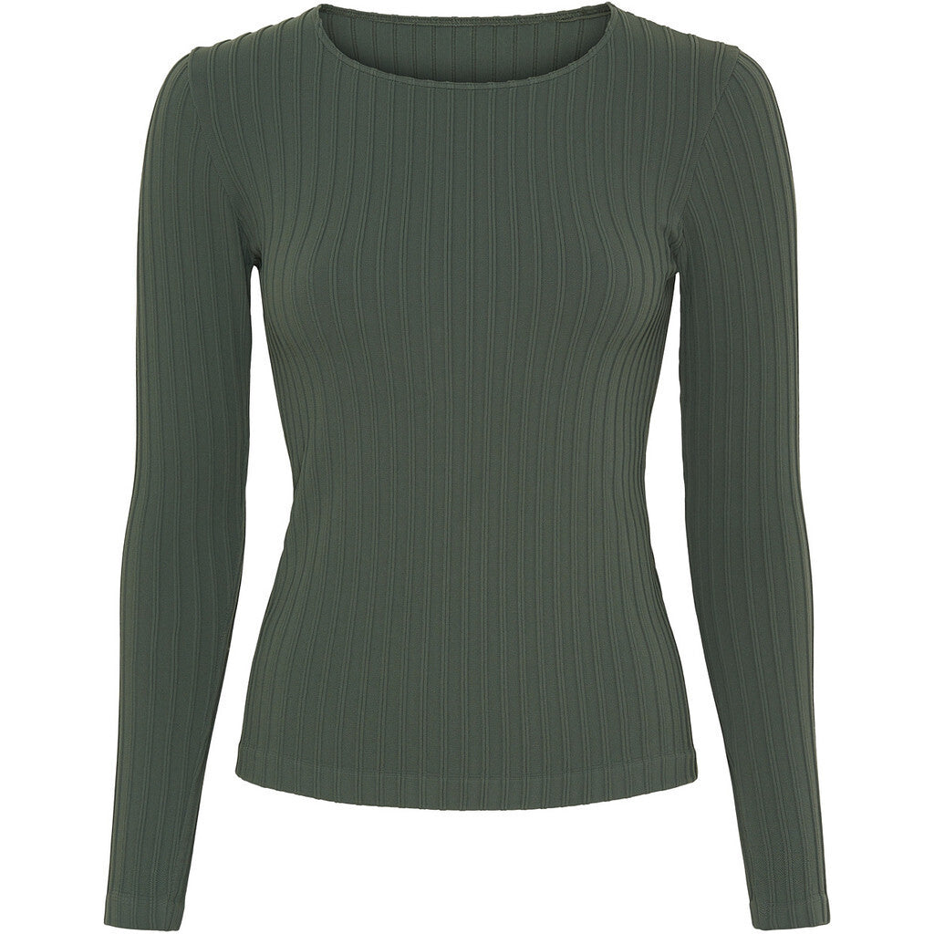 Microfiber T&S Pamela rib LS Top LS Oliva