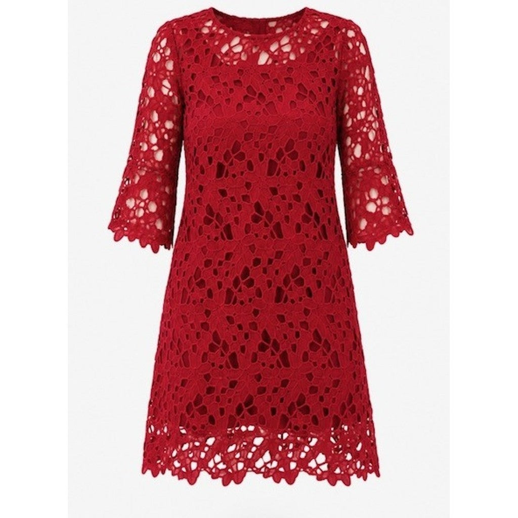 Clothing T&S Peach Lace Dress Dress Red