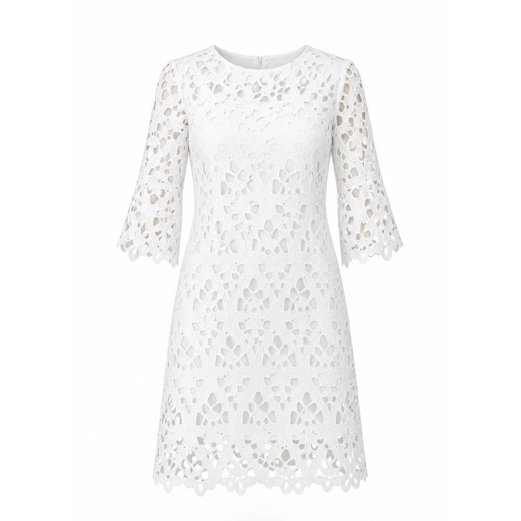 Clothing T&S Peach Lace Dress Dress White