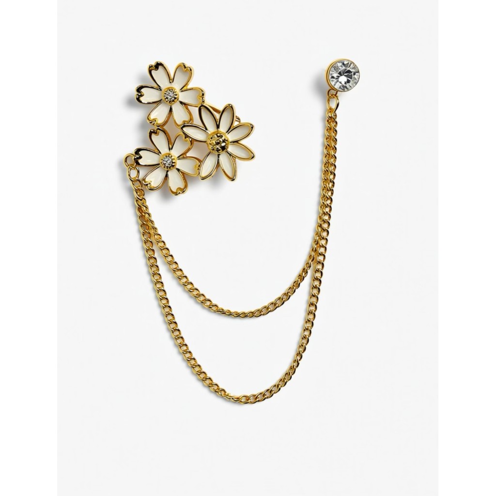 Jewelry T&S Pin 3-flower Pins Gold