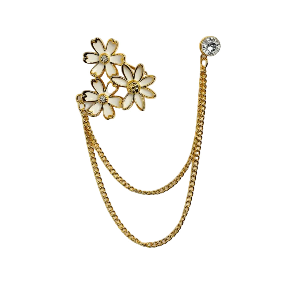 Jewelry T&S Pin 3-flower Pins Gold