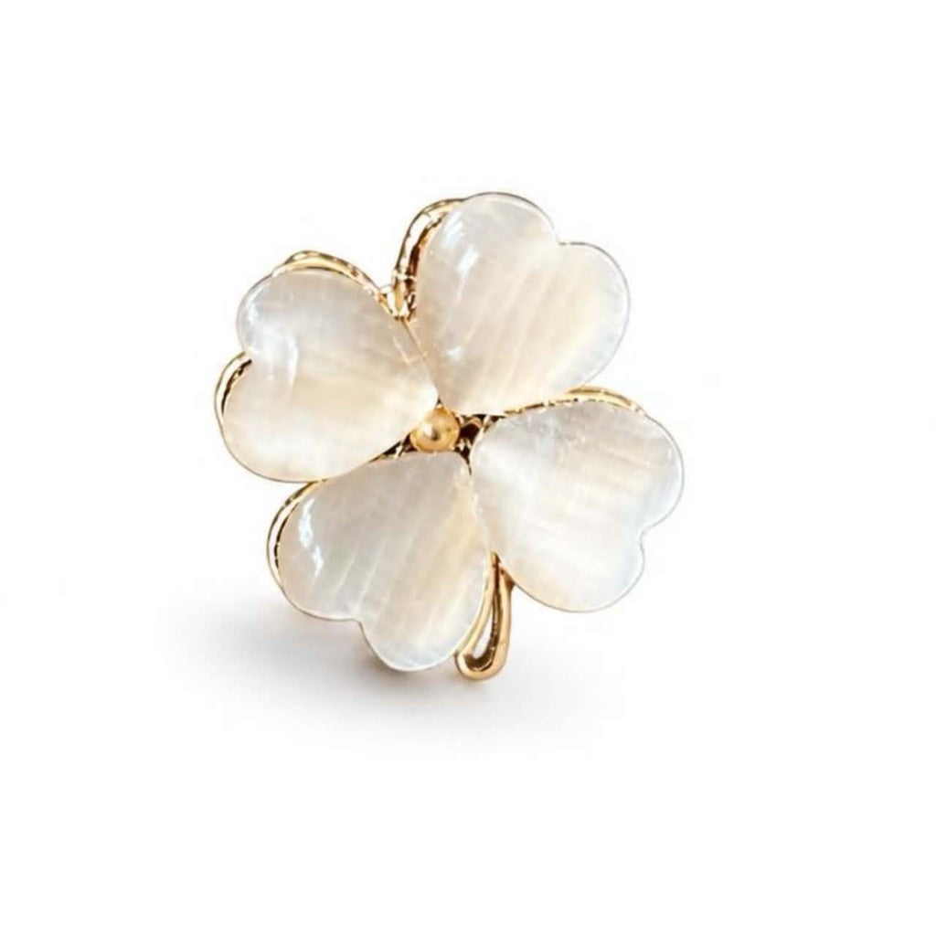 Jewelry T&S Pin 4-leaves Pins Off White