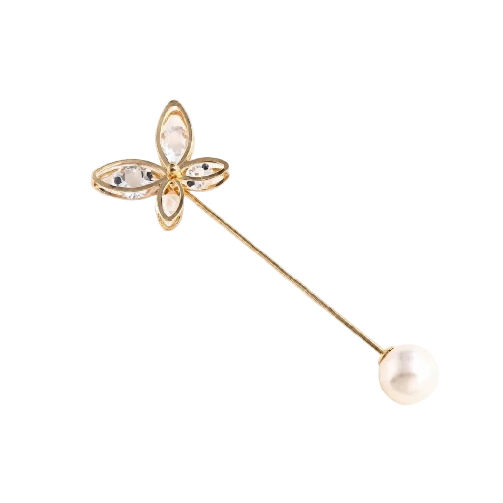 Jewelry T&S Pin Butterfly Pearl Pins Gold