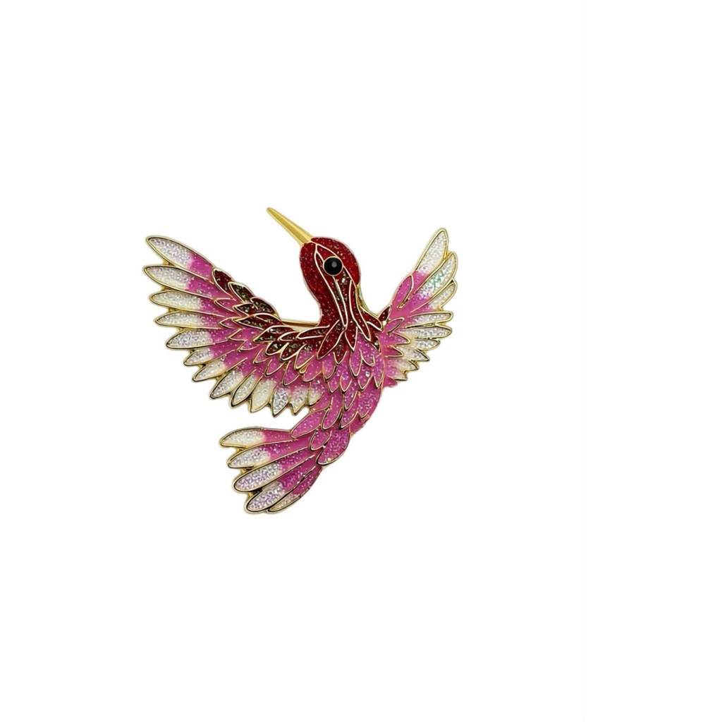 Jewelry T&S Pin Hummingbird Pins Rose