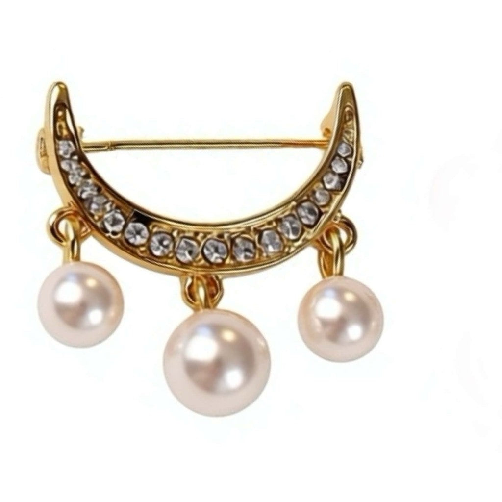 Jewelry T&S Pin Moon Pearl Pins Gold