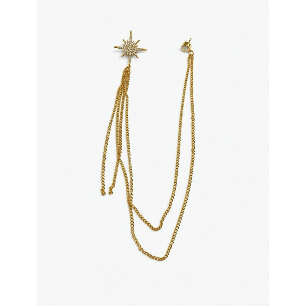 Jewelry T&S Pin Star and Glass Stone Pins Gold