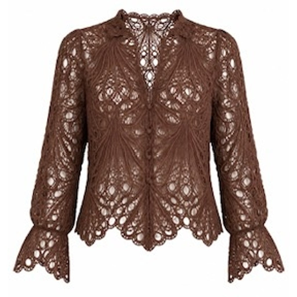 Clothing T&S Ragna Lace Blouse Blouse Brown