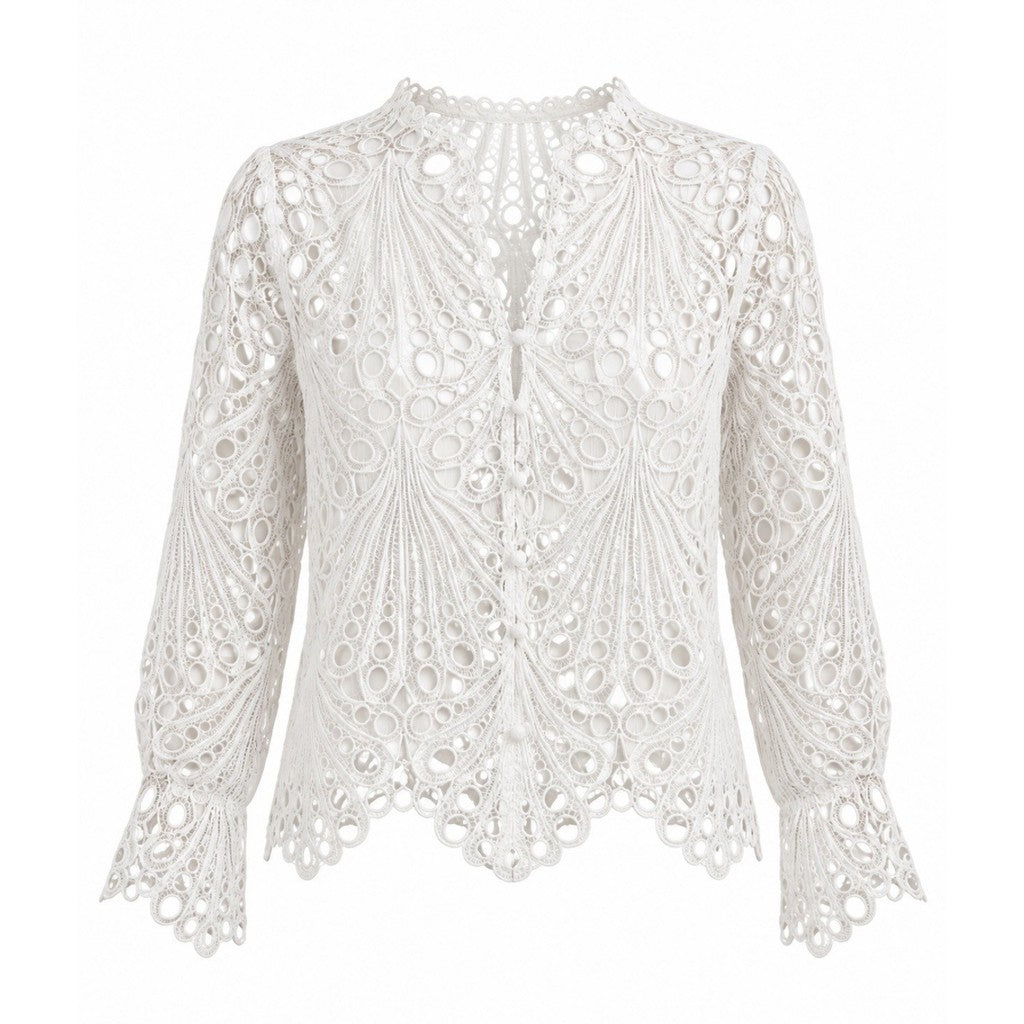 Clothing T&S Ragna Lace Blouse Blouse White