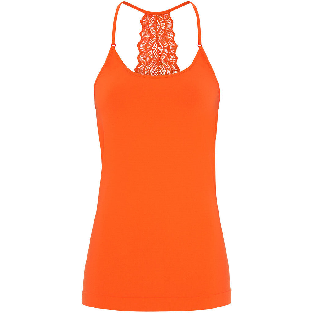 Microfiber T&S Rosie top Spaghetti Top Arancio fluo