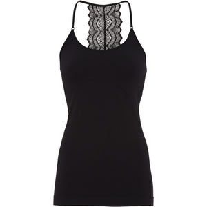 Microfiber T&S Rosie top Spaghetti Top Nero