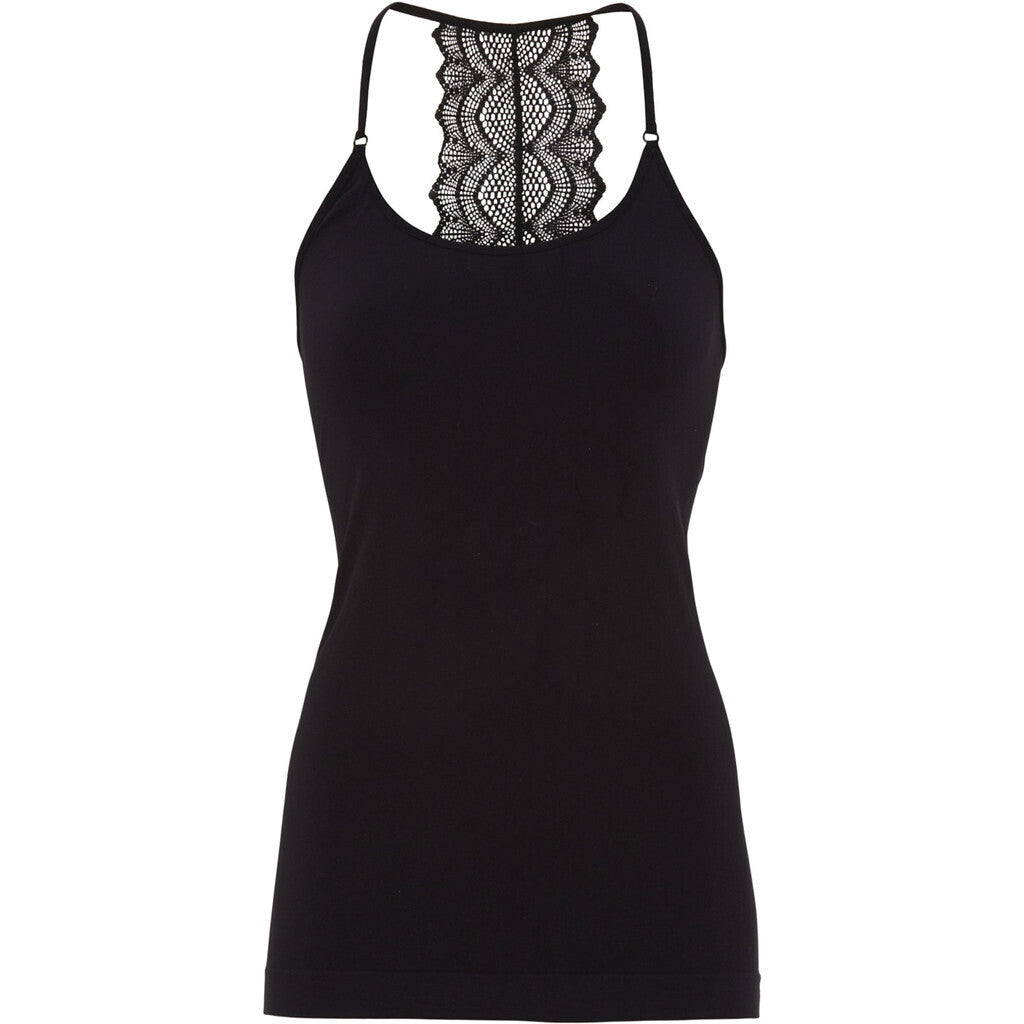 Microfiber T&S Rosie top Spaghetti Top Nero