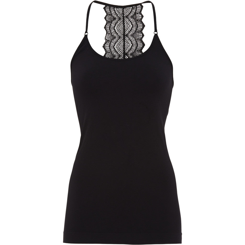 Microfiber T&S Rosie top Spaghetti Top Nero