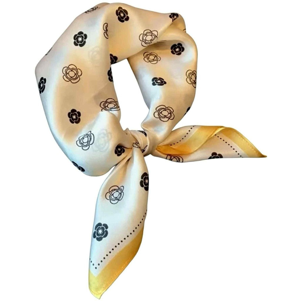 Scarf T&S Søs Scarf Scarf Black/white/yellow flower