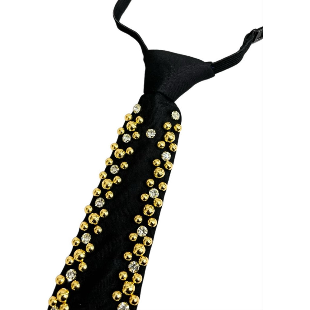 Jewelry T&S Tie Black w. studs Tie Black