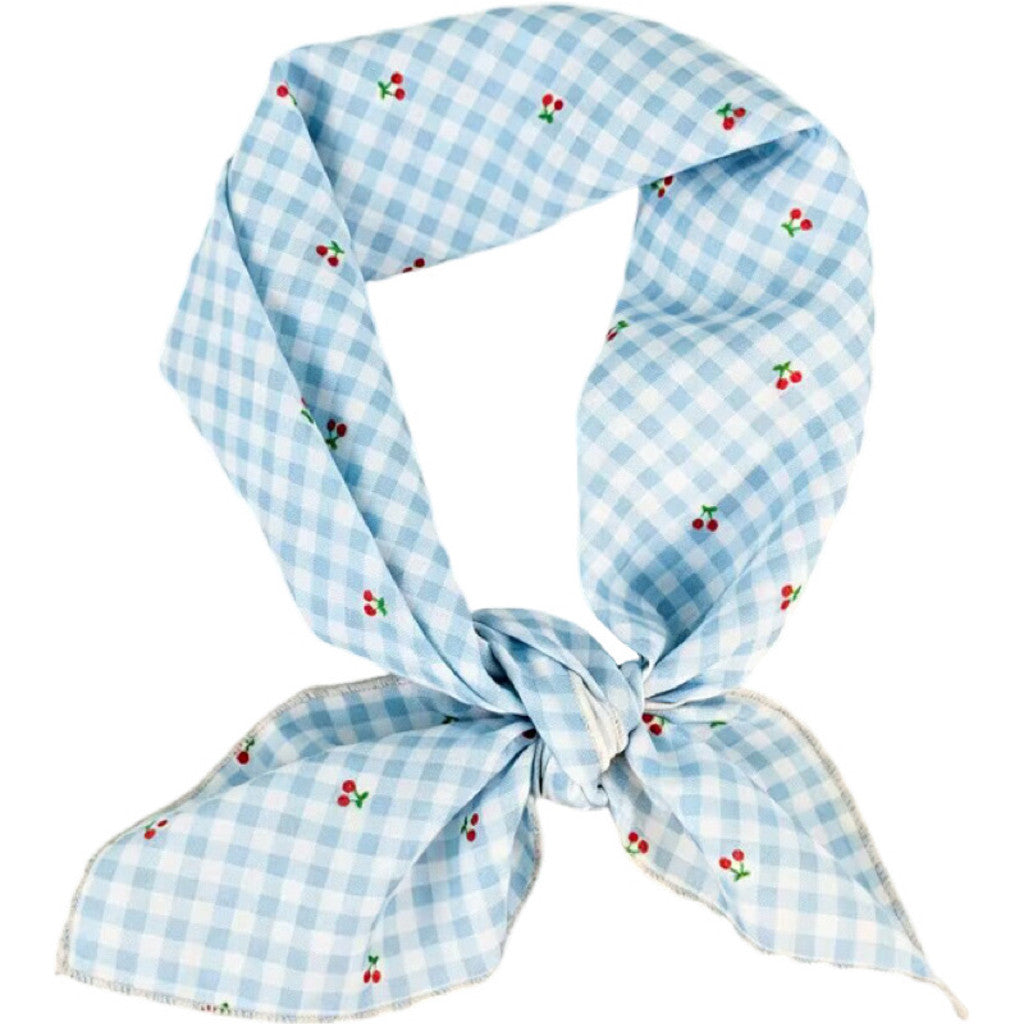 Scarf T&S Ulrika Cotton Scarf Scarf Blue-red cherry