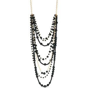 Jewelry T&S 8-Row Pearl Necklace Necklace Black