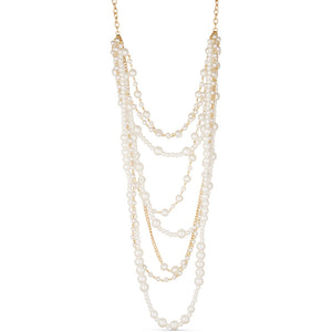 Jewelry T&S 8-Row Pearl Necklace Necklace Natural-gold