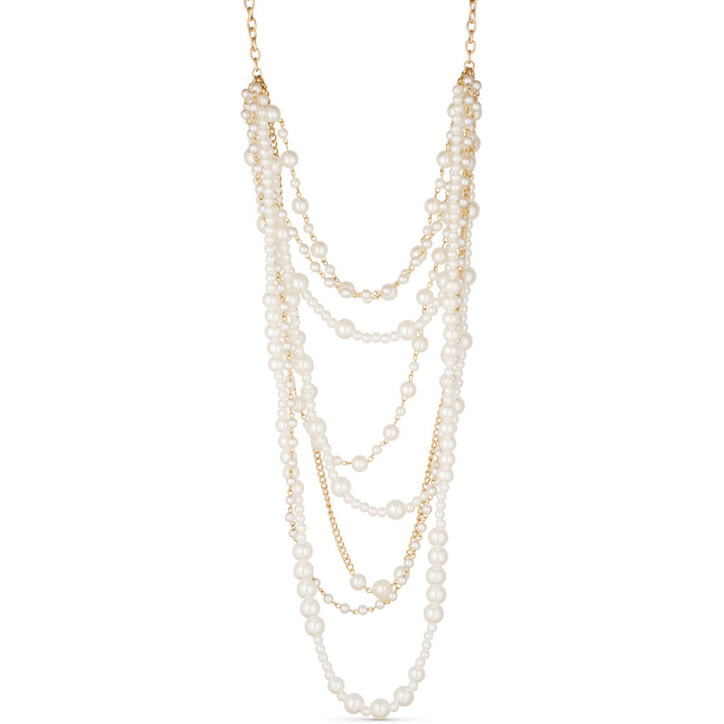 Jewelry T&S 8-Row Pearl Necklace Necklace Natural-gold