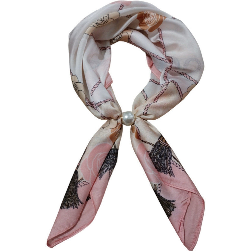 Scarf T&S Aliki Scarf w. magnetic pearl Scarf Flower