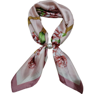 Scarf T&S Aliki Scarf w. magnetic pearl Scarf Flower Rose