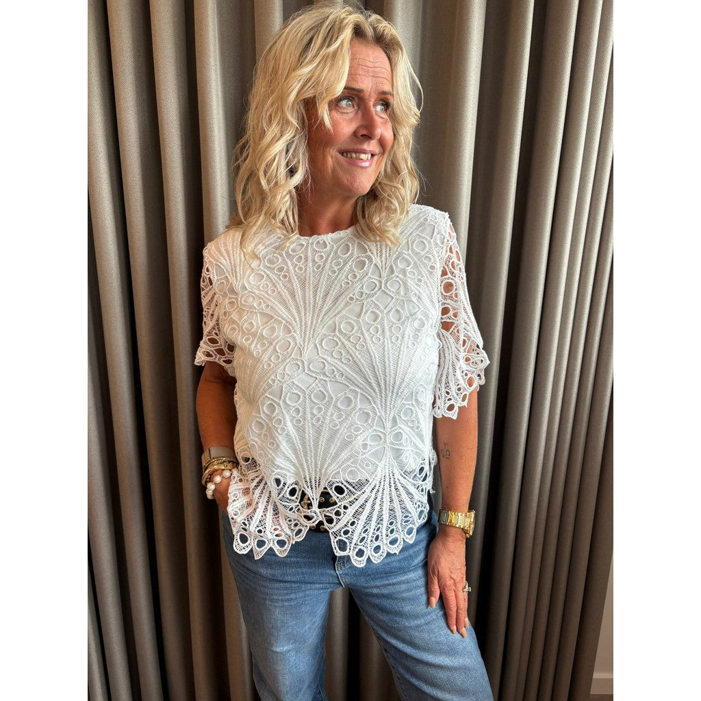 Clothing T&S Alvilda Lace Blouse Blouse White