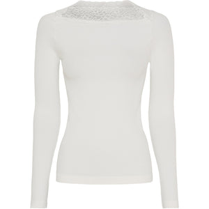 Microfiber T&S Anita rib T-shirt LS Top LS Ivory