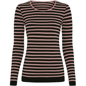 Microfiber T&S Arianna T-Shirt LS T-shirt LS Nero/Rosa antico
