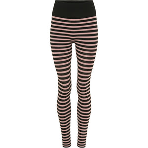 Microfiber T&S Arianna stripe legging HW Leggings Nero/Rosa antico