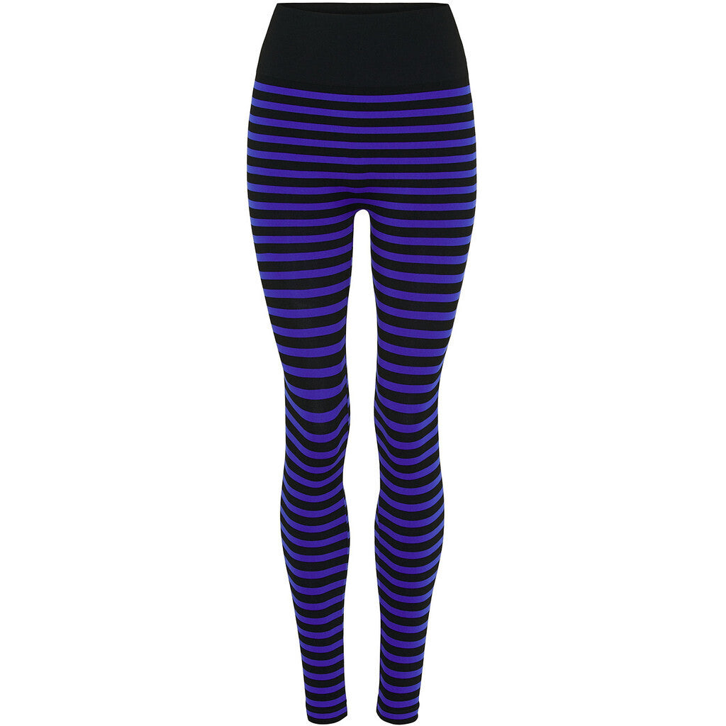 Microfiber T&S Arianna stripe legging HW Leggings Nero/bluette