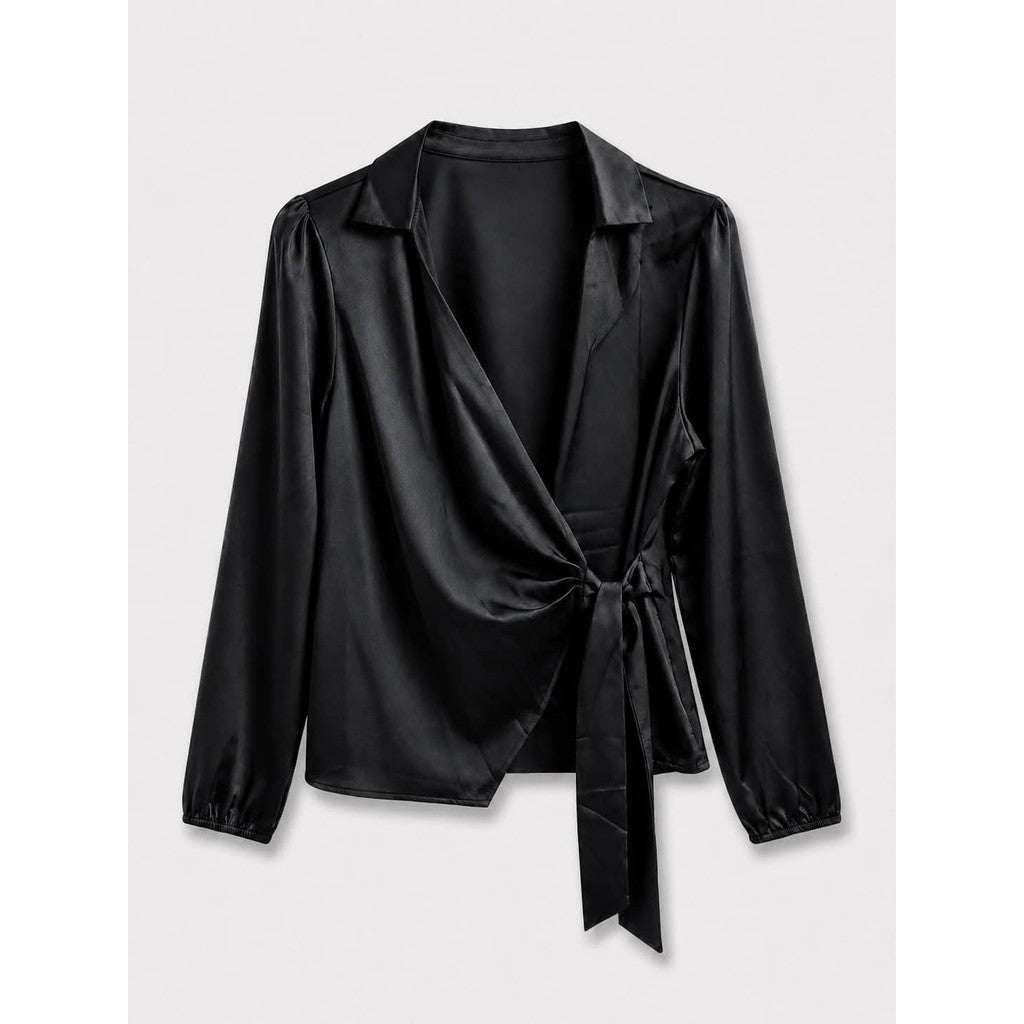 Clothing T&S Beate Wrap Blouse Blouse Black