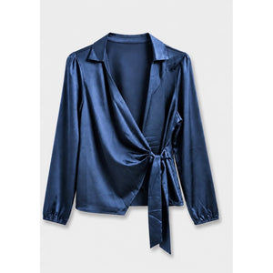 Clothing T&S Beate Wrap Blouse Blouse Blue