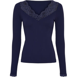 Microfiber T&S Belen Blouse Costina LS T-shirt LS Blu