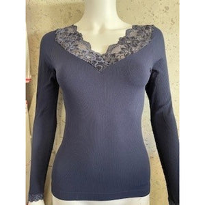 Microfiber T&S Belen Blouse Costina LS T-shirt LS Blu
