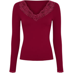 Microfiber T&S Belen Blouse Costina LS T-shirt LS Bordo