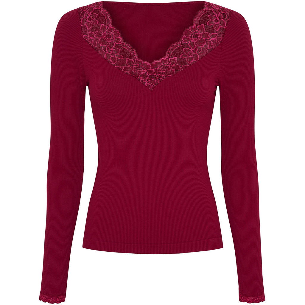 Microfiber T&S Belen Blouse Costina LS T-shirt LS Bordo