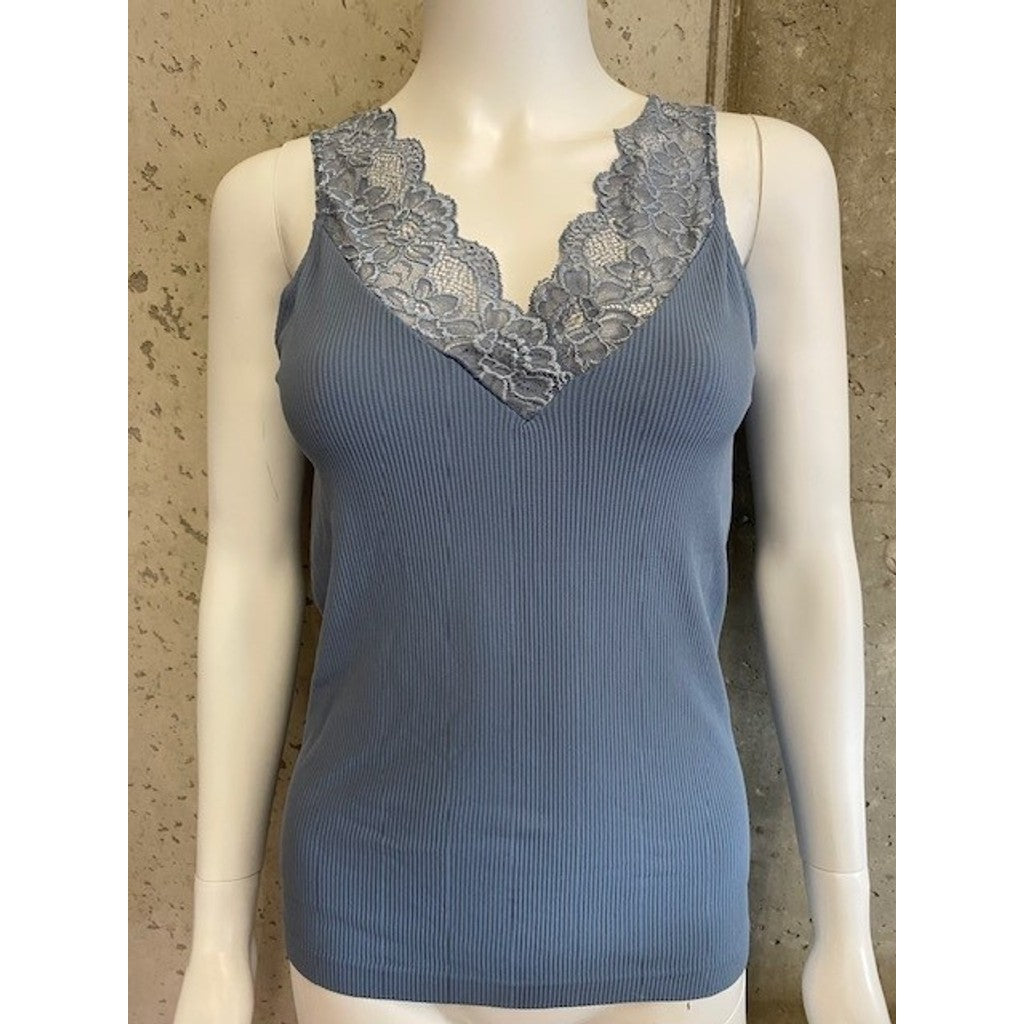 Microfiber T&S Belen rib v-lace Top Rib Top Balena