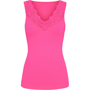 Microfiber T&S Belen rib v-lace Top Rib Top Bubble fluo