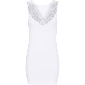 Microfiber T&S Belen rib v-lace top Plus Rib Top Bianco