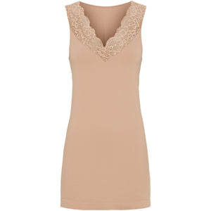 Microfiber T&S Belen rib v-lace top Plus Rib Top Nudo