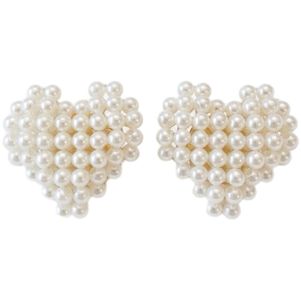 Jewelry T&S Button Cover All Pearls Big 2 pcs Botton Cover White