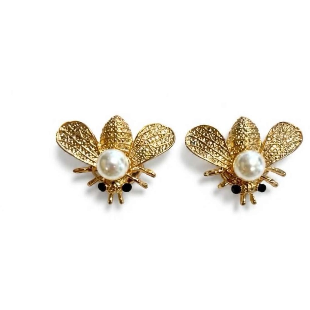 Jewelry T&S Button Cover Bee Pearl 2 pcs Botton Cover Gold