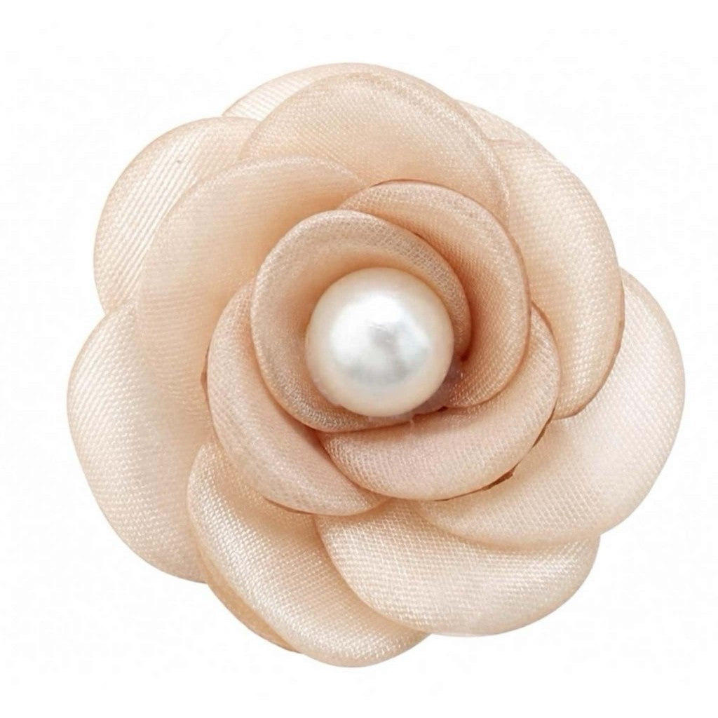 Jewelry T&S Button Cover Flower Silk 1 pcs Botton Cover Brown