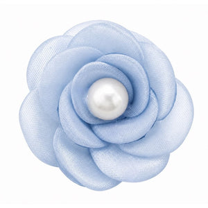 Jewelry T&S Button Cover Flower Silk 1 pcs Botton Cover Light blue